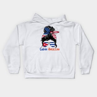 Cuban American, Cuban Girl, Cuban girlfriend, Cuba Messy bun, Cubana Kids Hoodie